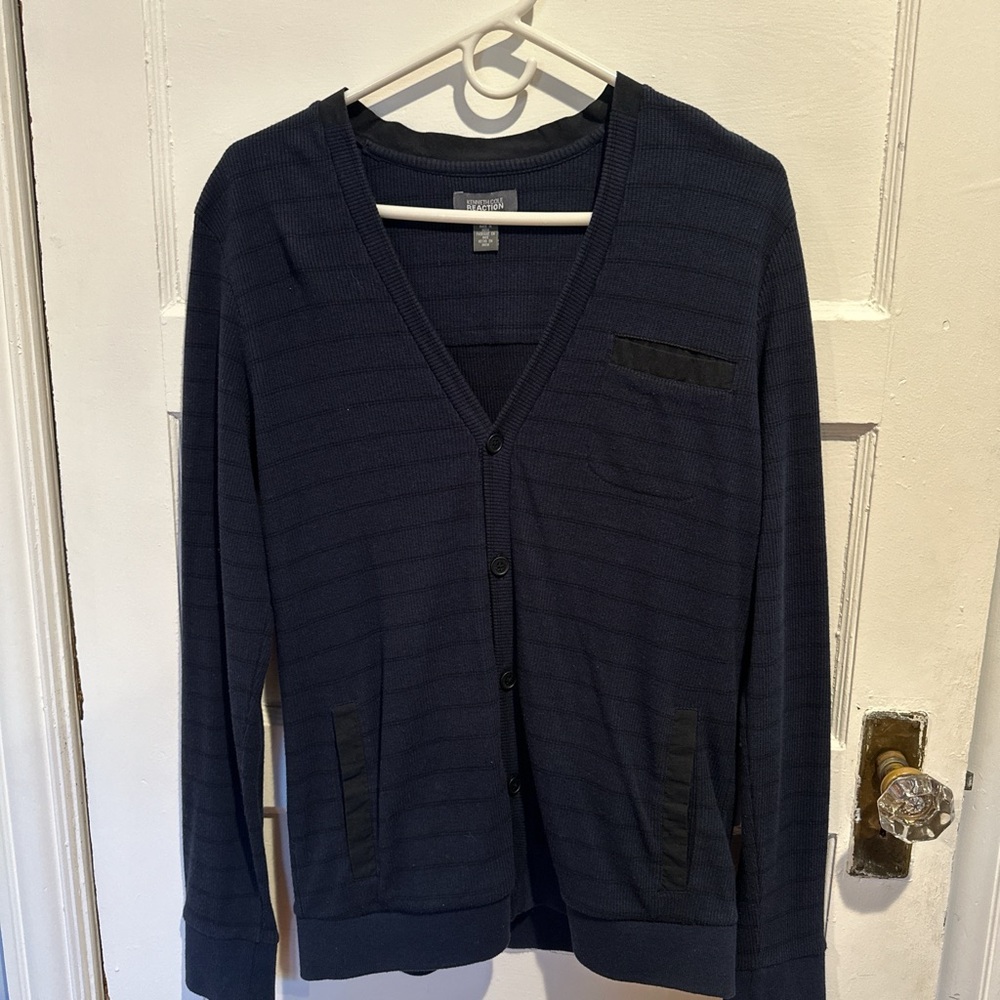 Men's Navy Blue Cardigan Sweater